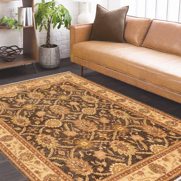 handmade Transitional Kafkaz Chobi Ziegler Charcoal Beige Hand Knotted RECTANGLE 100% WOOL area rug 8 x 10
